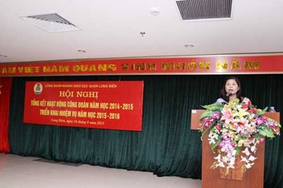 Hội nghị tổng kết công tác Công đoàn Ngành Giáo dục quận Long Biên năm học 2014- 2015